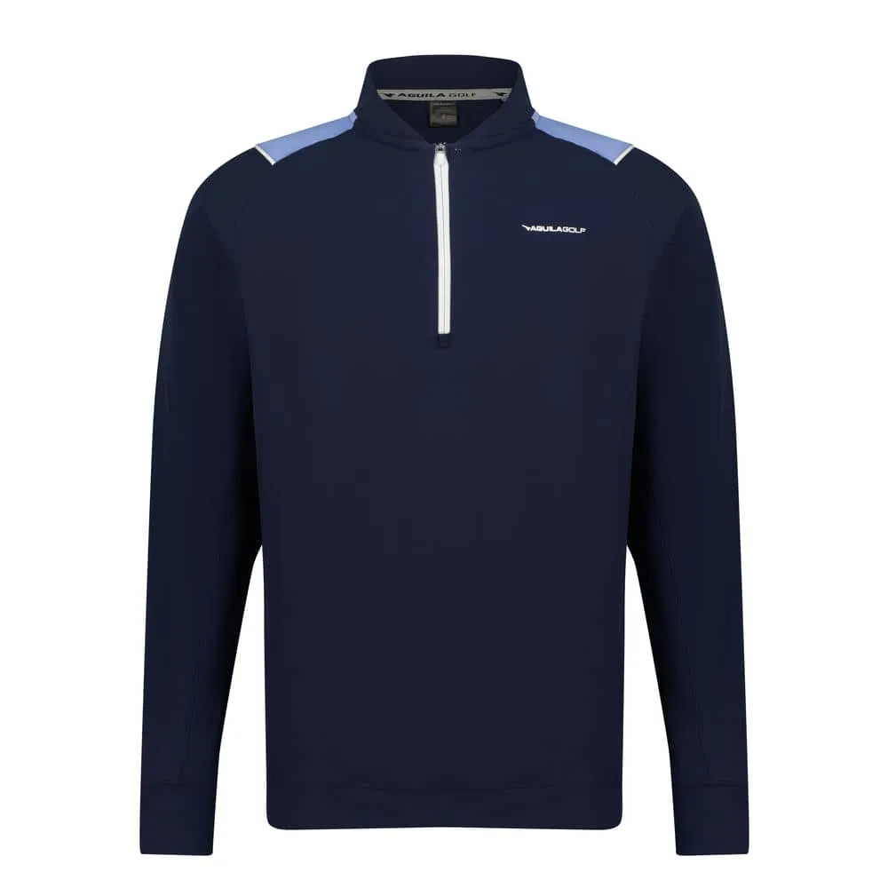 Aguila Golf Men's Pullover – Navy Blue Half-Zip Long-Sleeve Fit