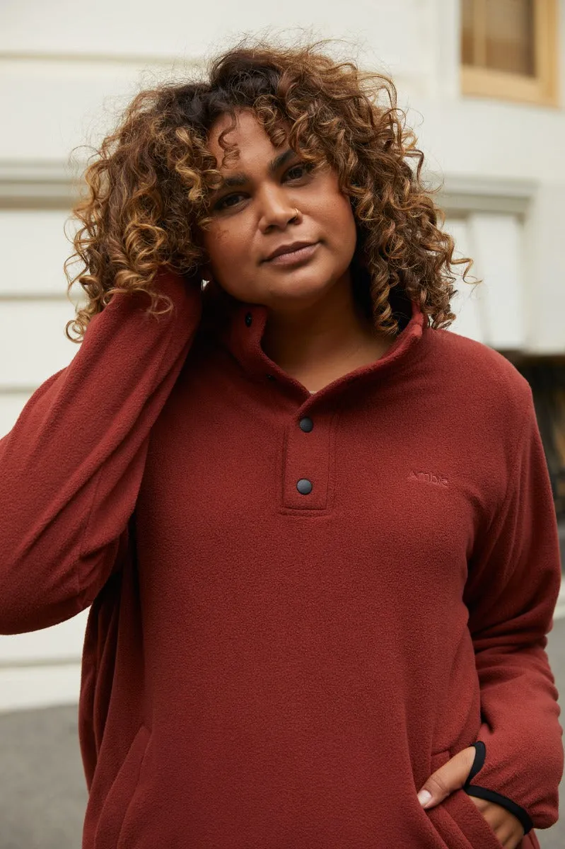 Amble Feathertop Women’s Fleece Terracotta Plus Sizes 2XL - 4XL