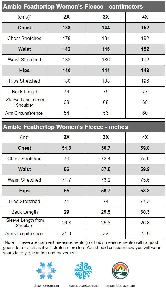 Amble Feathertop Women’s Fleece Terracotta Plus Sizes 2XL - 4XL