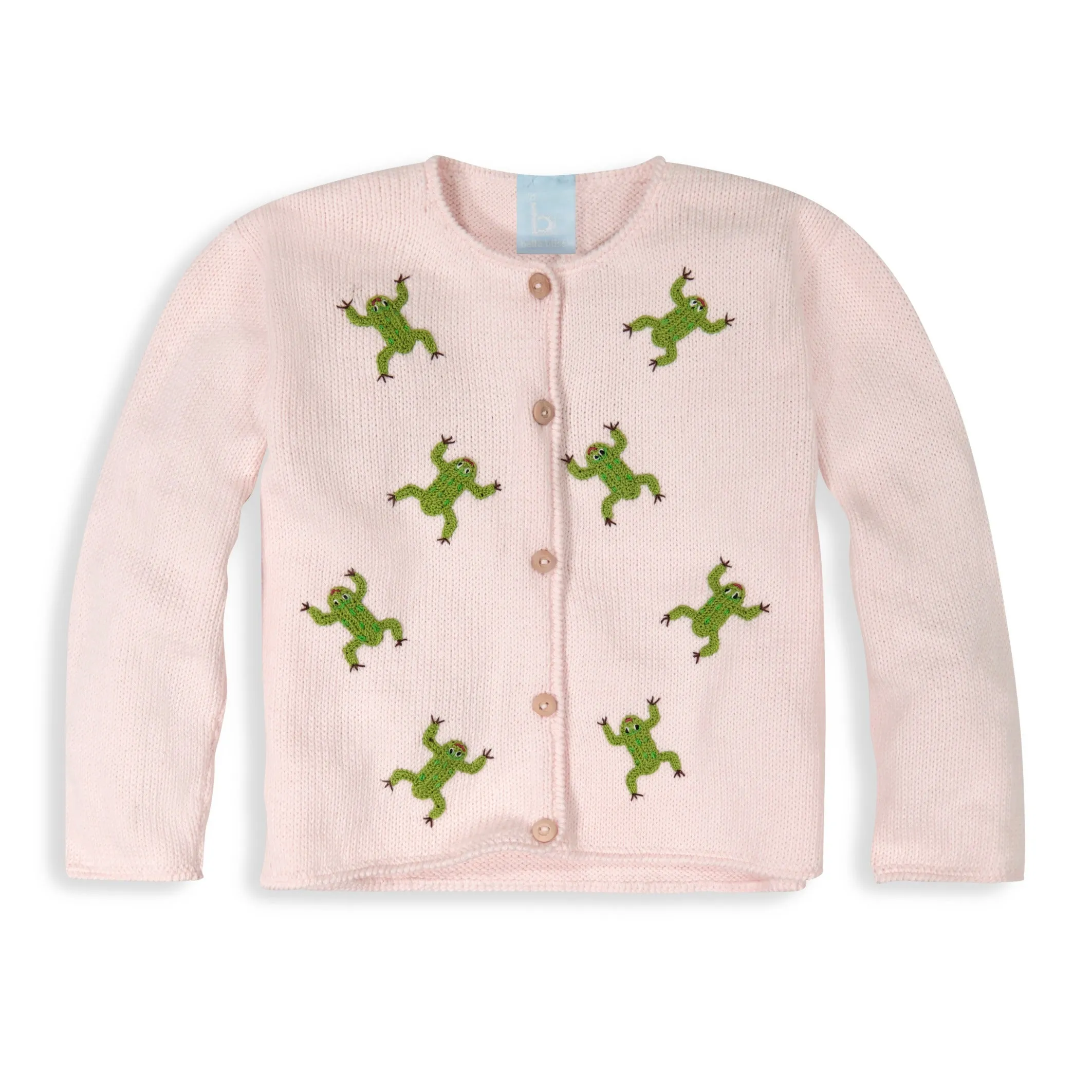 Applique Froggy Cardigan -- Pink