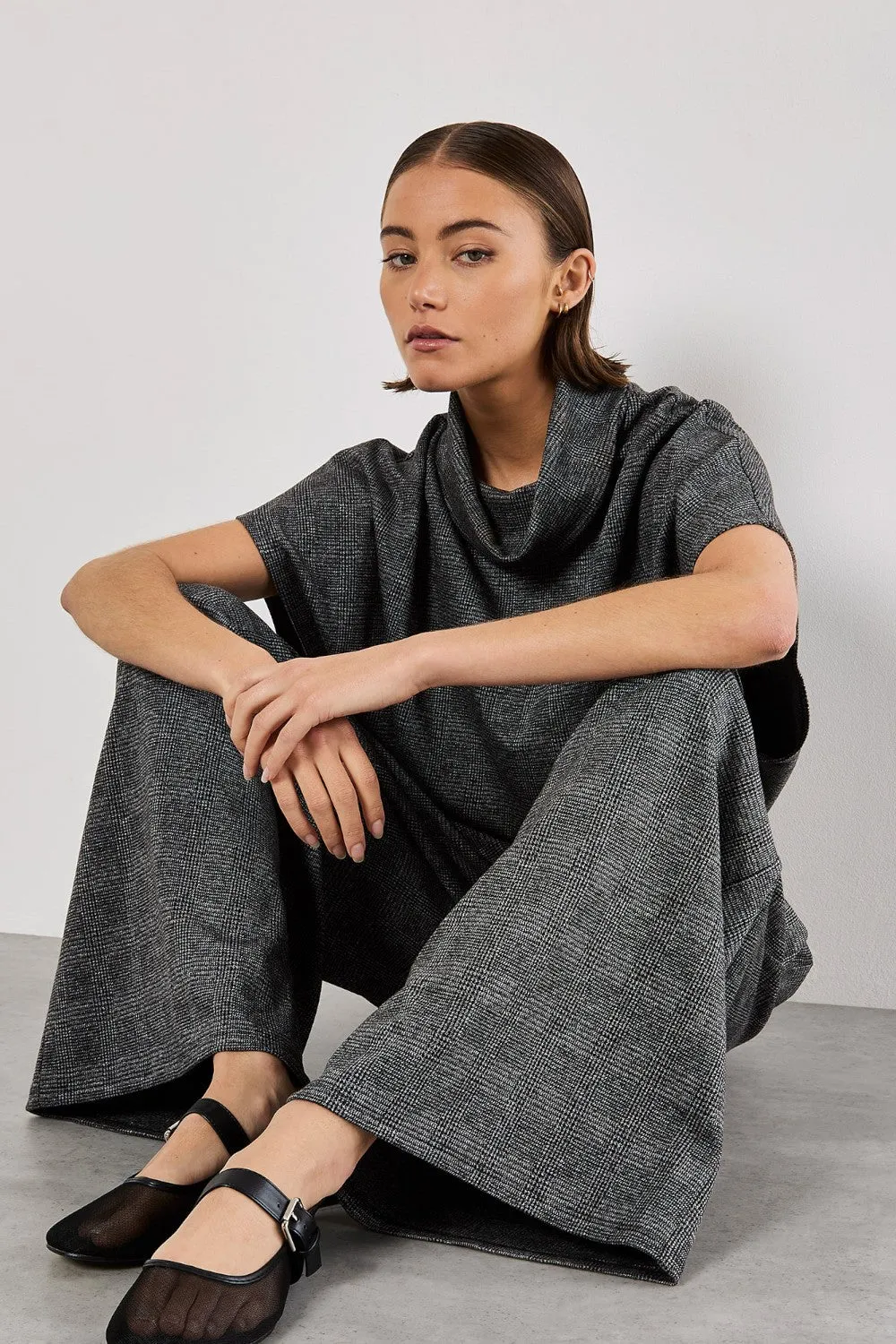 Apricot Prince Of Wales Jersey Pant