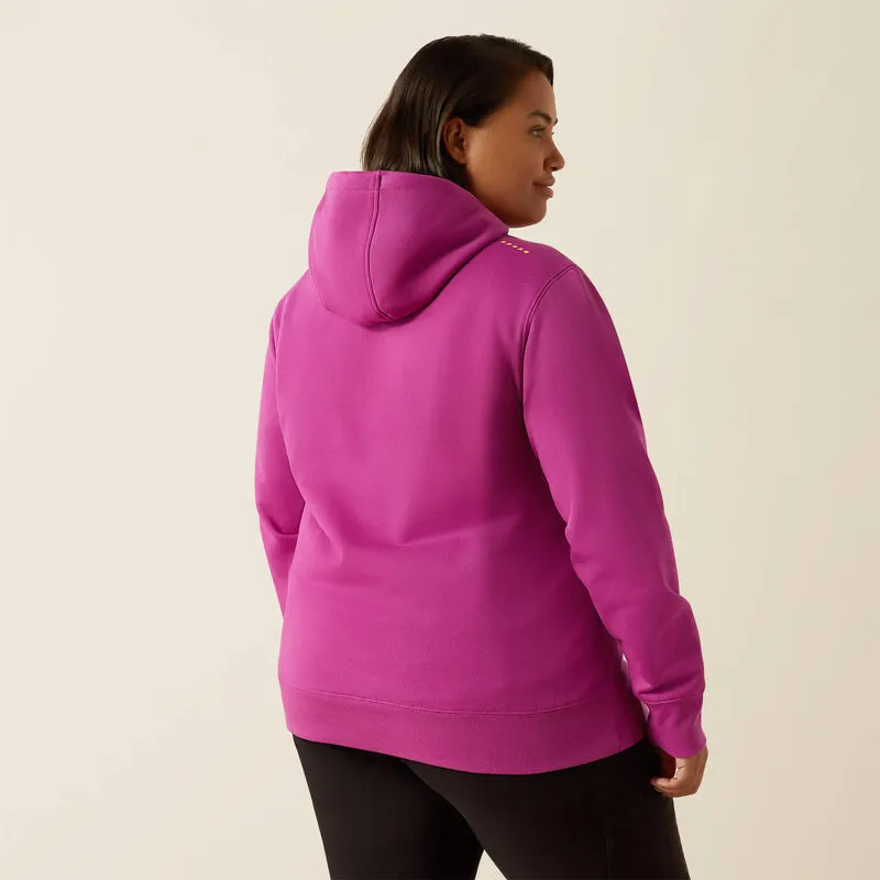 Ariat Womens Rebar Logo Graphic Sleeve Hoodie
