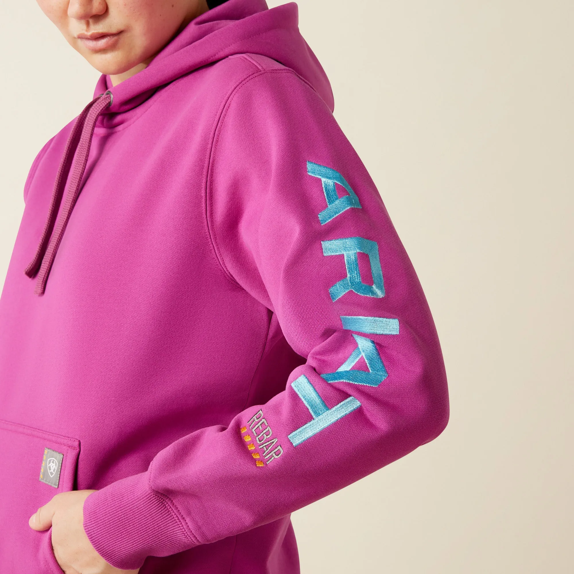 Ariat Womens Rebar Logo Graphic Sleeve Hoodie