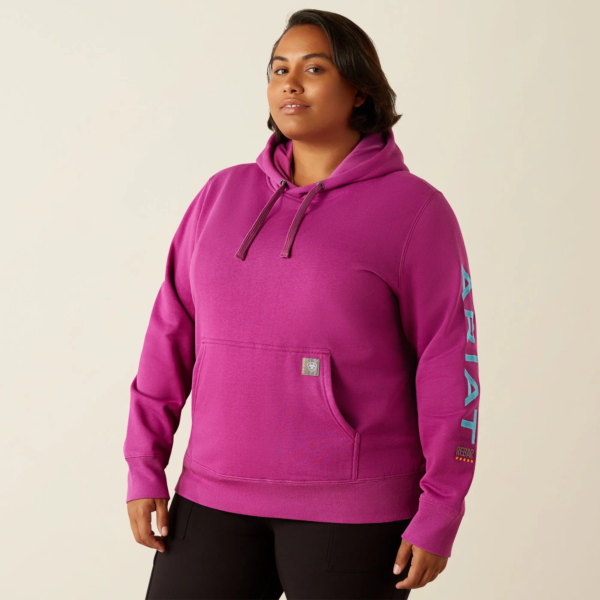 Ariat Womens Rebar Logo Graphic Sleeve Hoodie