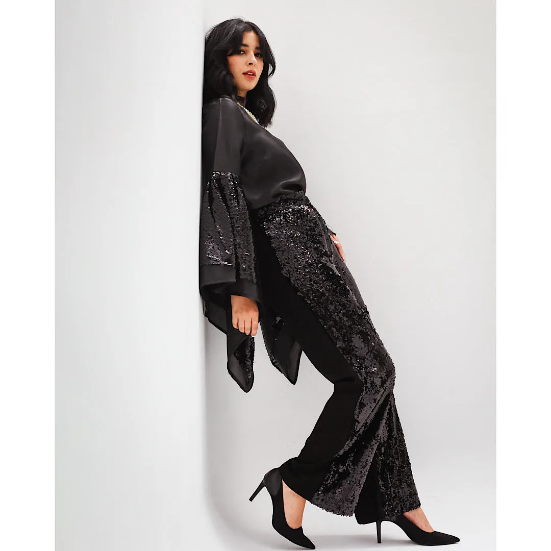 Black Wide sequin pants