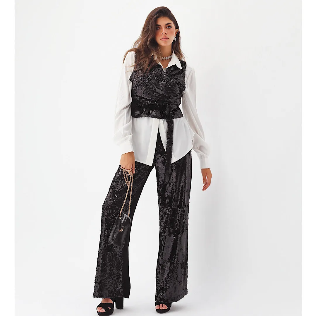 Black Wide sequin pants