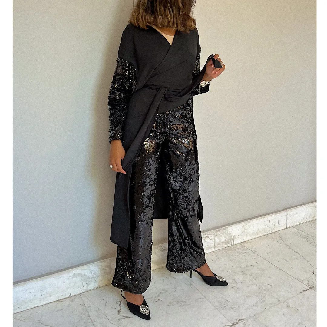 Black Wide sequin pants