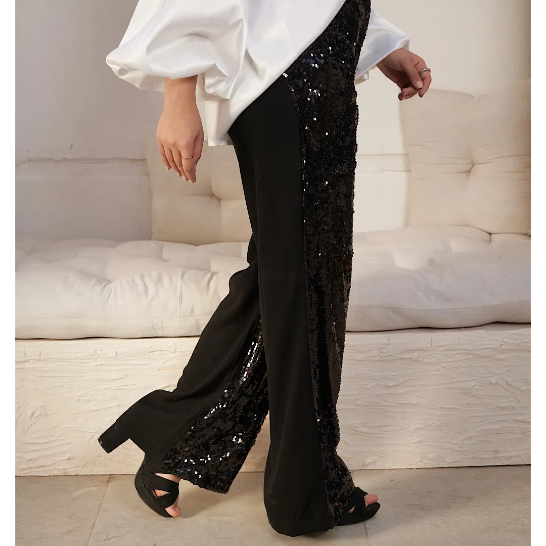 Black Wide sequin pants