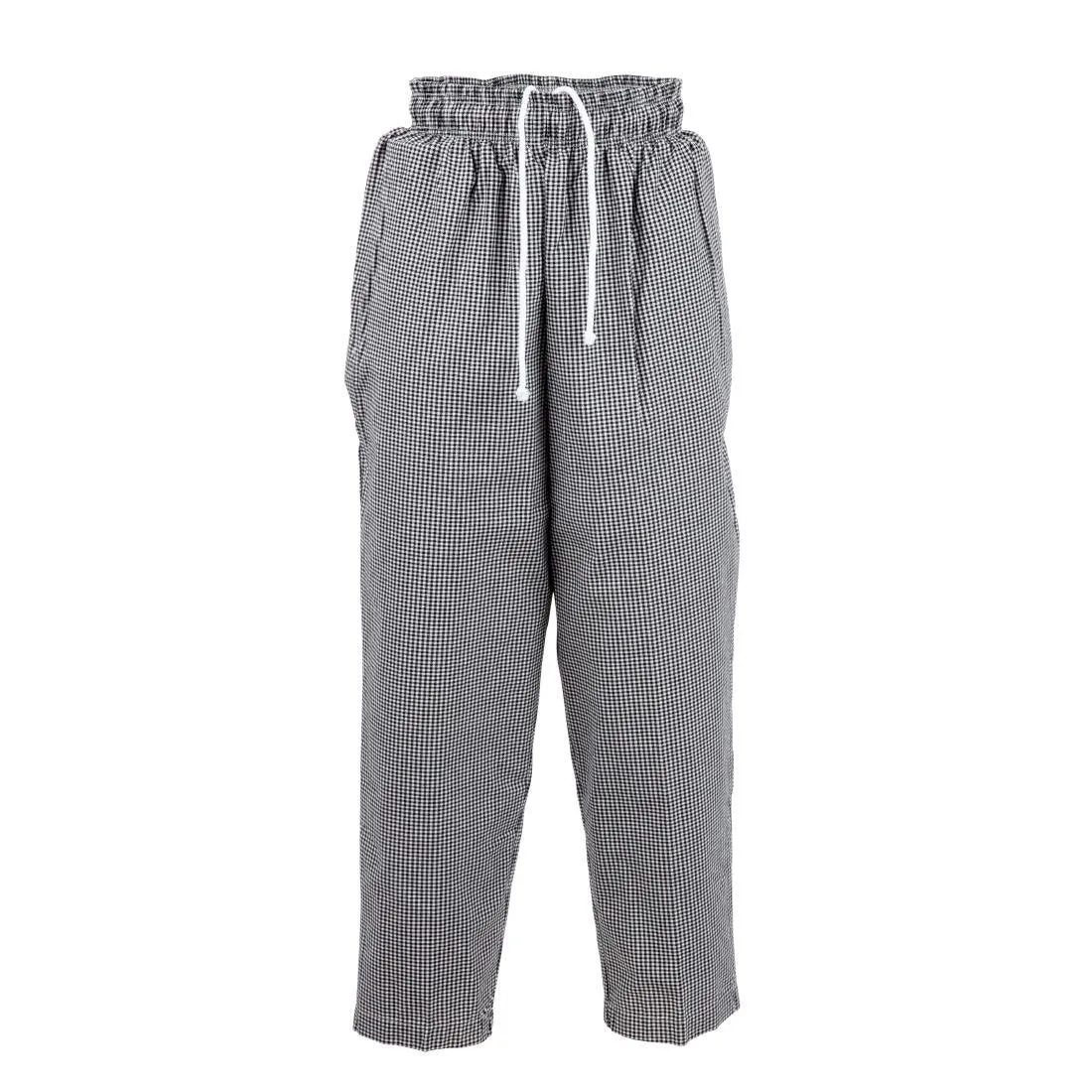 Chef Works Essential Baggy Pants Small Black Check 5XL - A026-5XL