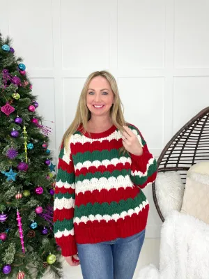 Christmas Cheer Striped Sweater