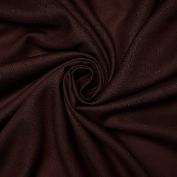 Coffee Brown Plain Dyed Rayon Fabric (Wholesale)