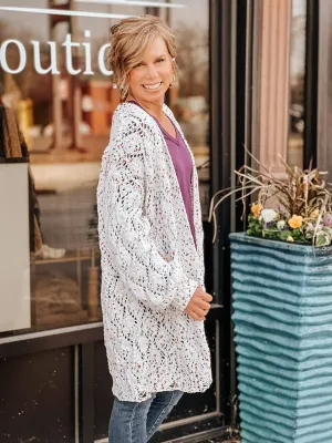 Destructed Speckled Cardigan
