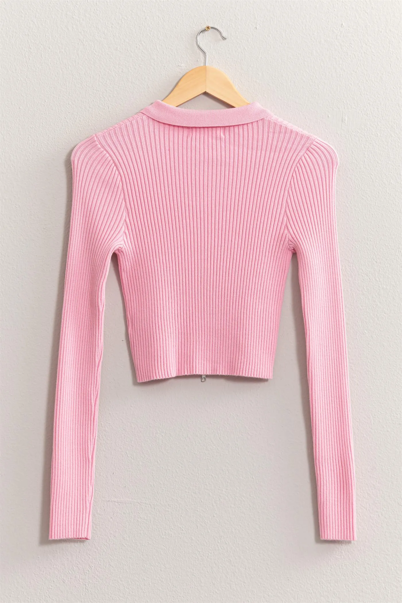DZ24E923-FLAWLESS LOOK RIBBED DOUBLE ZIP TOP