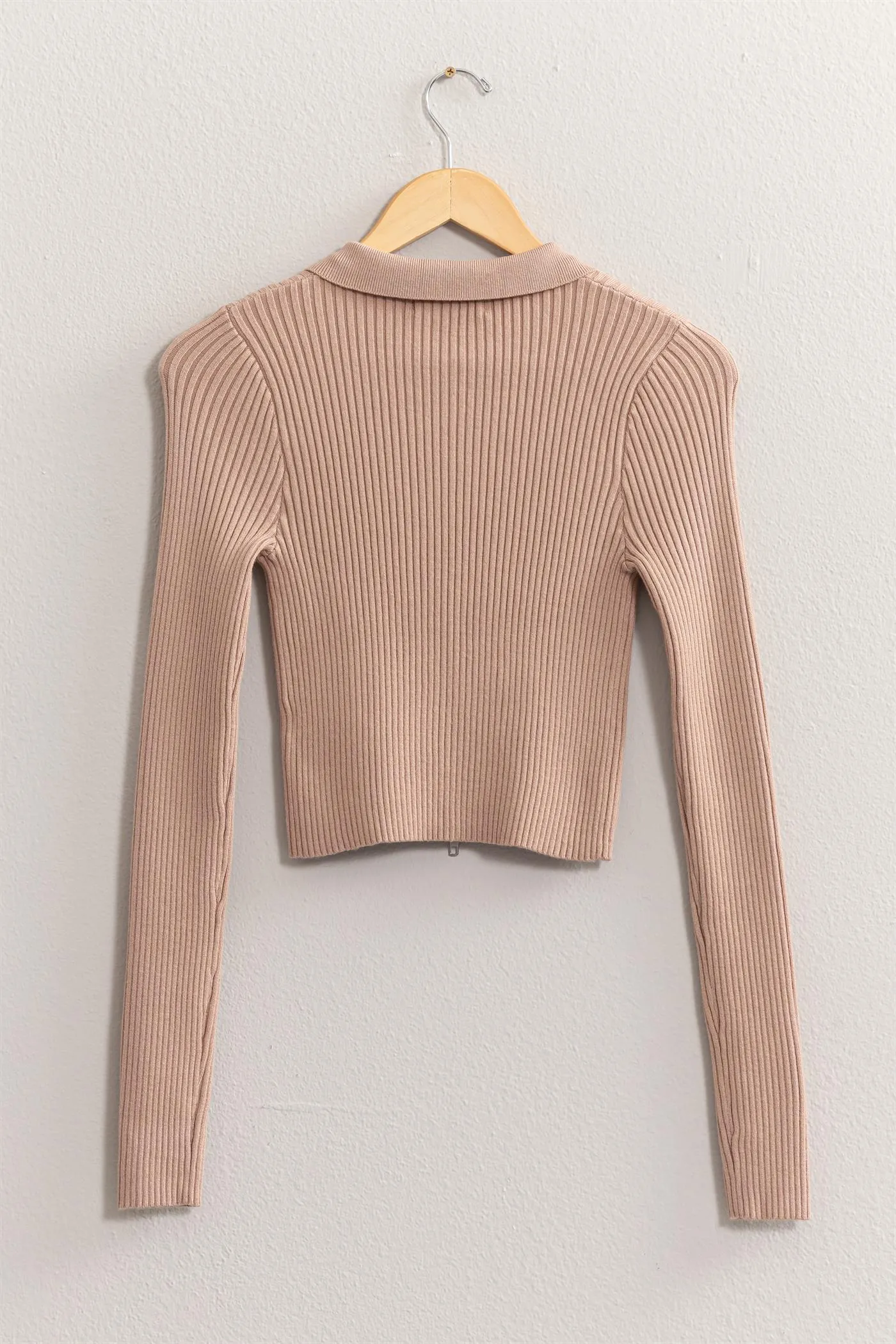 DZ24E923-FLAWLESS LOOK RIBBED DOUBLE ZIP TOP