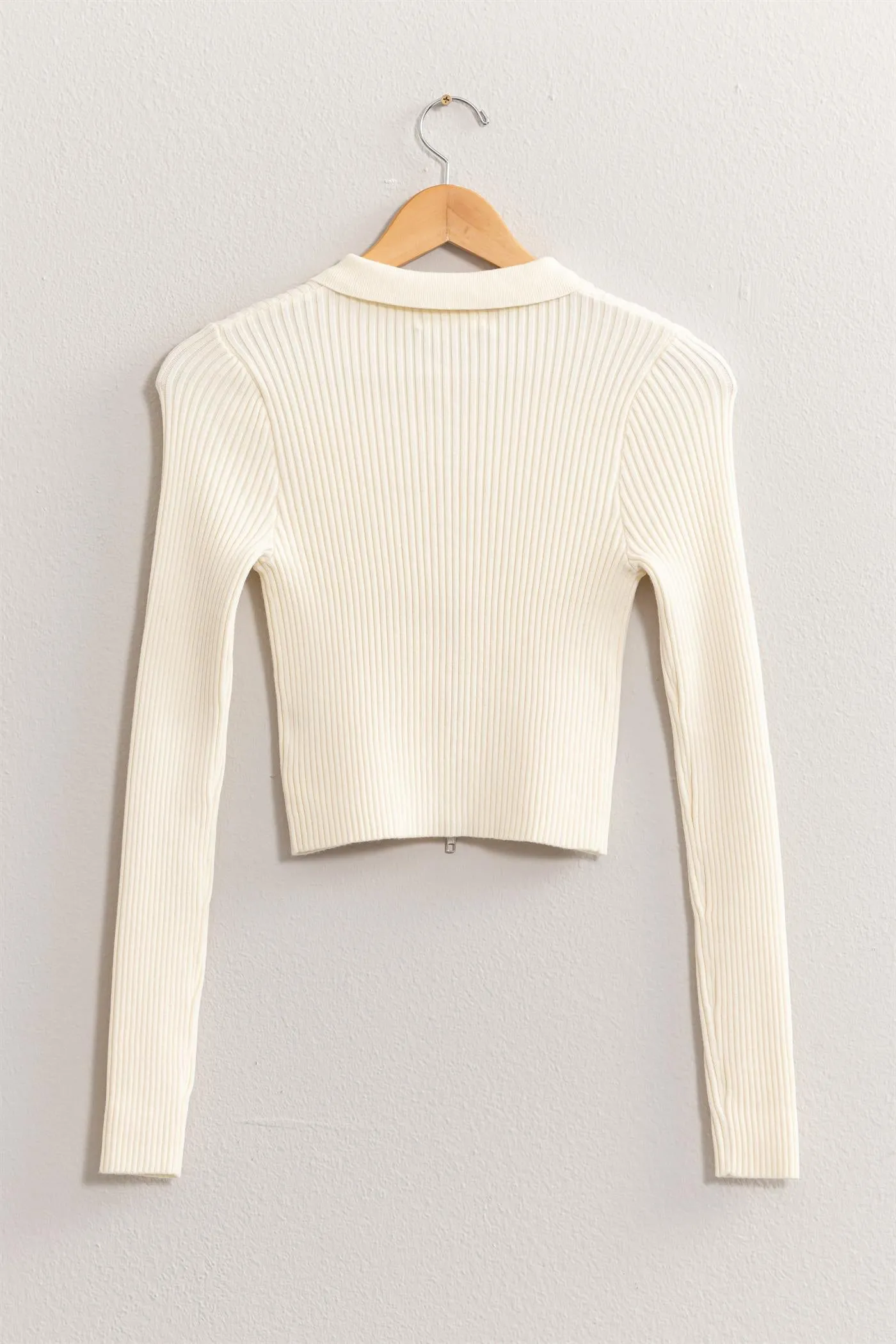 DZ24E923-FLAWLESS LOOK RIBBED DOUBLE ZIP TOP