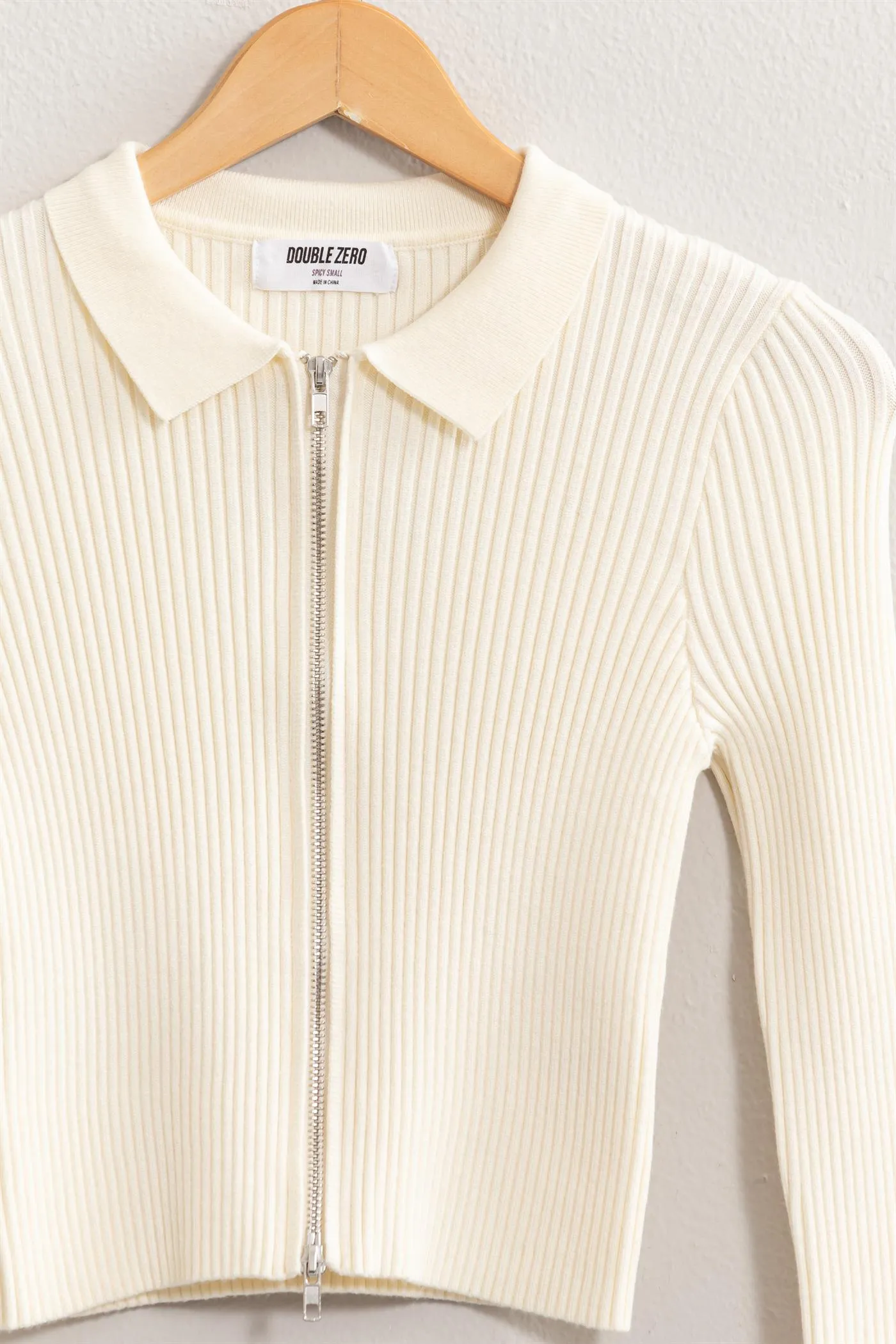 DZ24E923-FLAWLESS LOOK RIBBED DOUBLE ZIP TOP