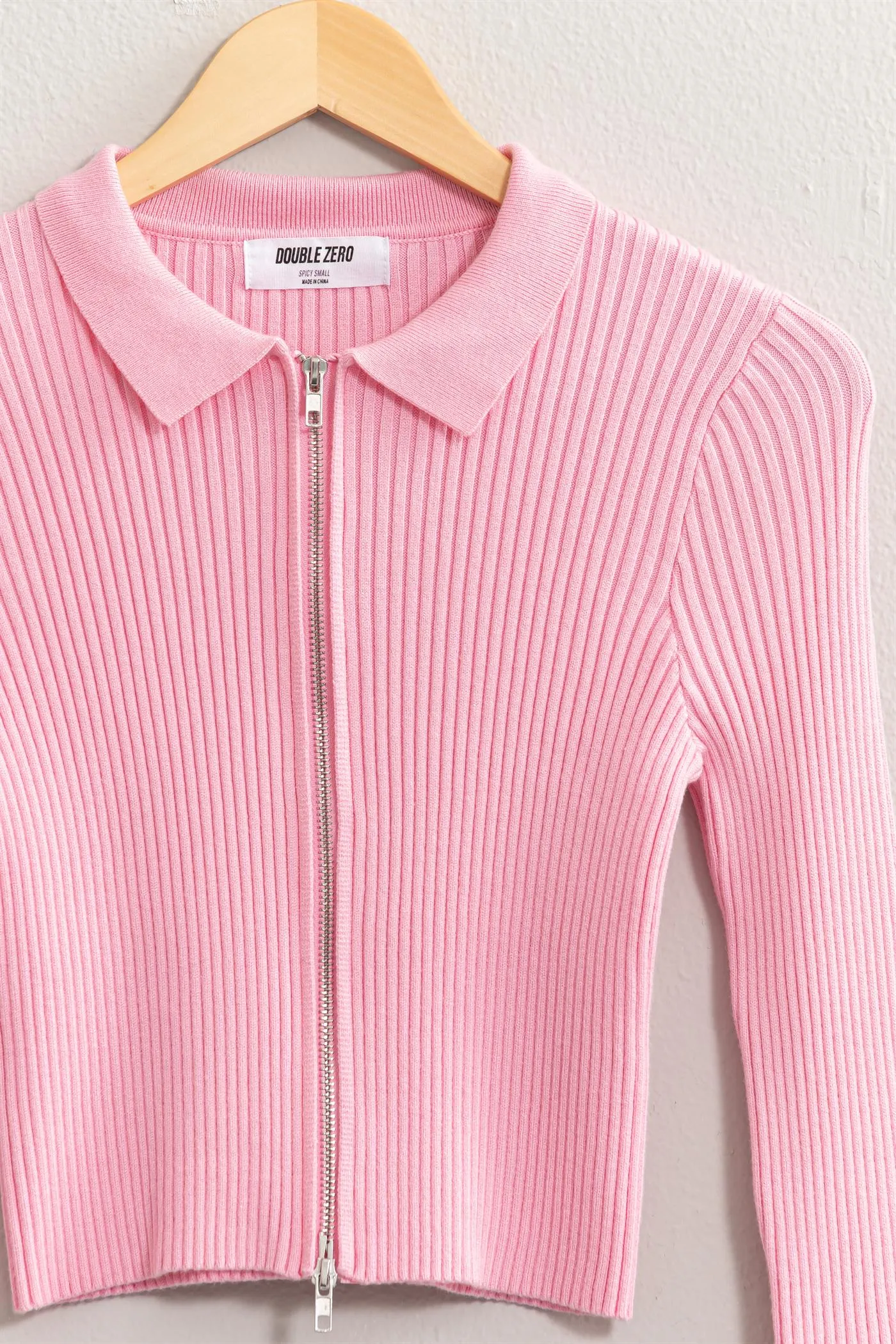 DZ24E923-FLAWLESS LOOK RIBBED DOUBLE ZIP TOP