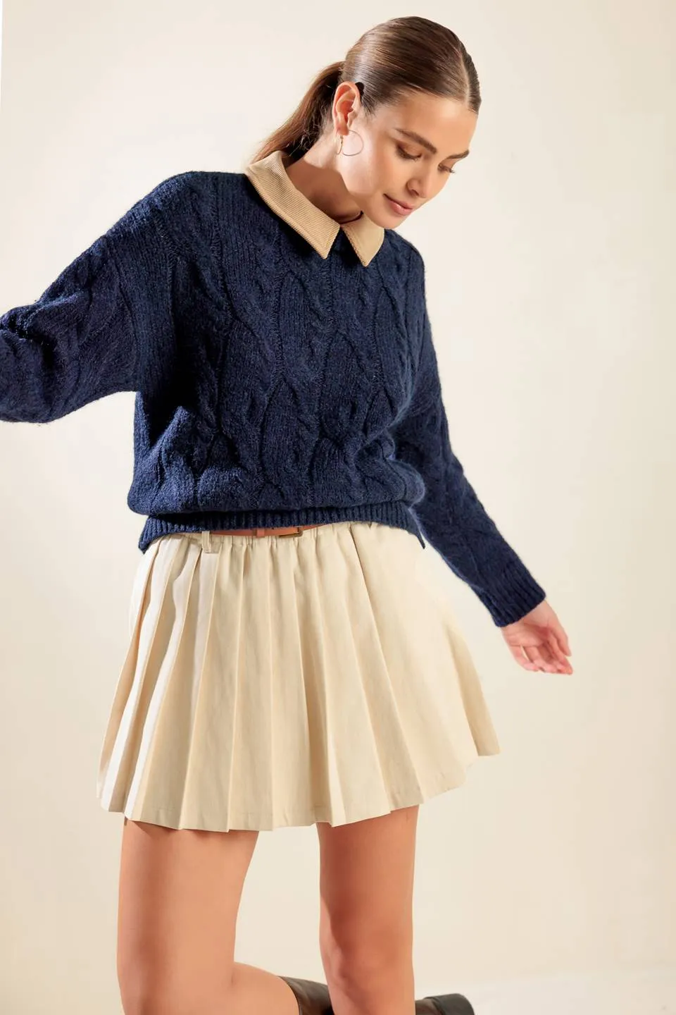 Explore More Collection - TOTALLY SMITTEN PULLOVER SWEATER TOP