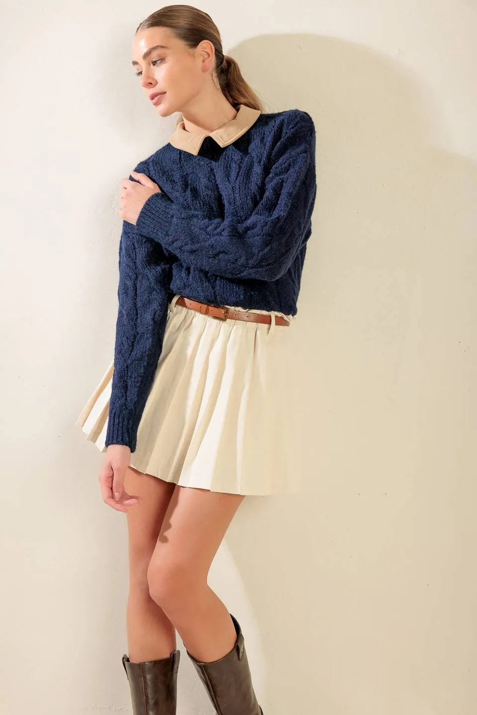 Explore More Collection - TOTALLY SMITTEN PULLOVER SWEATER TOP