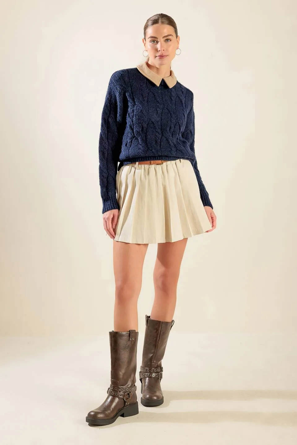 Explore More Collection - TOTALLY SMITTEN PULLOVER SWEATER TOP