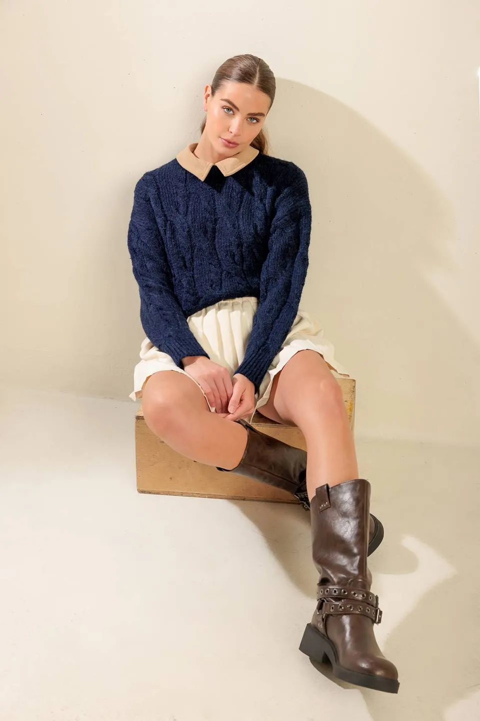 Explore More Collection - TOTALLY SMITTEN PULLOVER SWEATER TOP