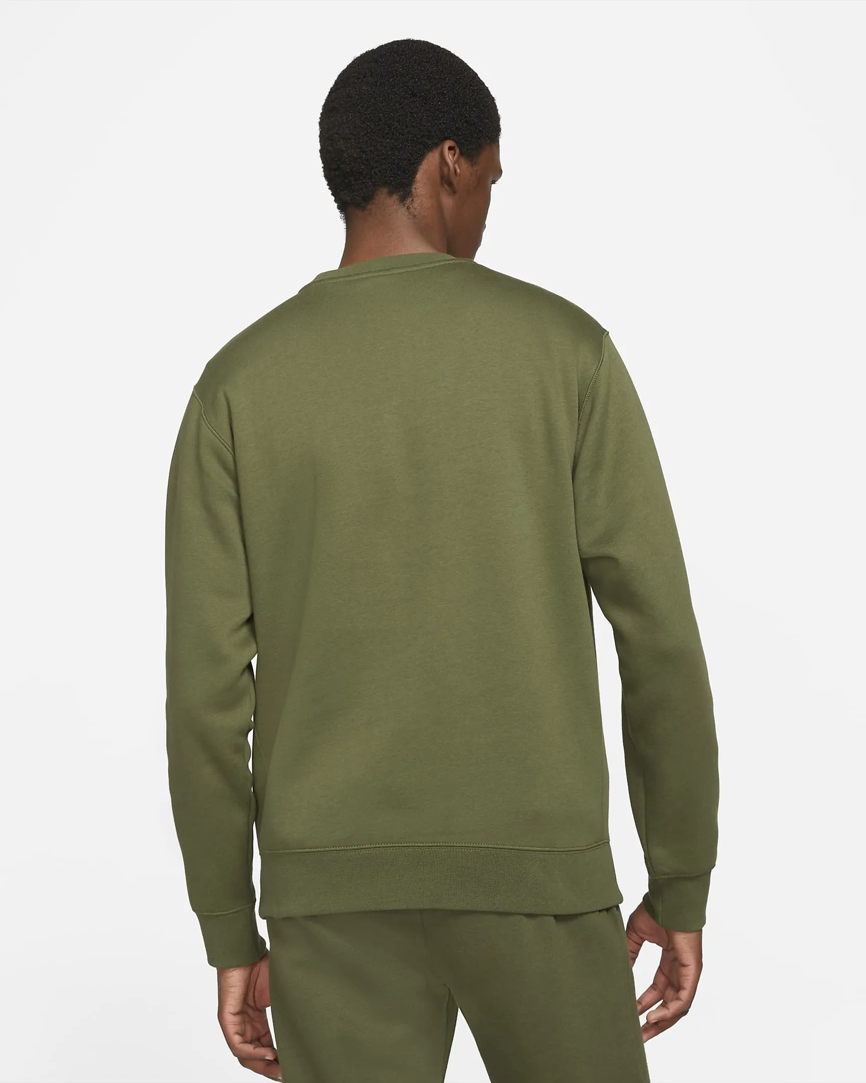 Fleece Crewneck Sweater (Rough Green   White)