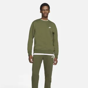 Fleece Crewneck Sweater (Rough Green   White)