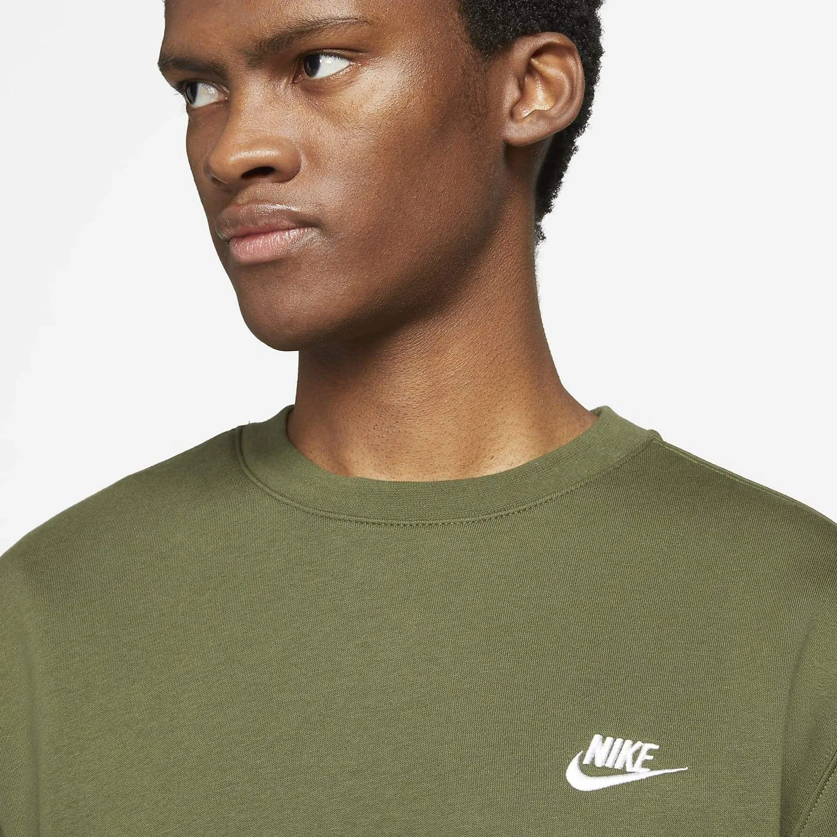 Fleece Crewneck Sweater (Rough Green   White)
