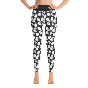 Ghost Print Ladies Long Yoga Leggings