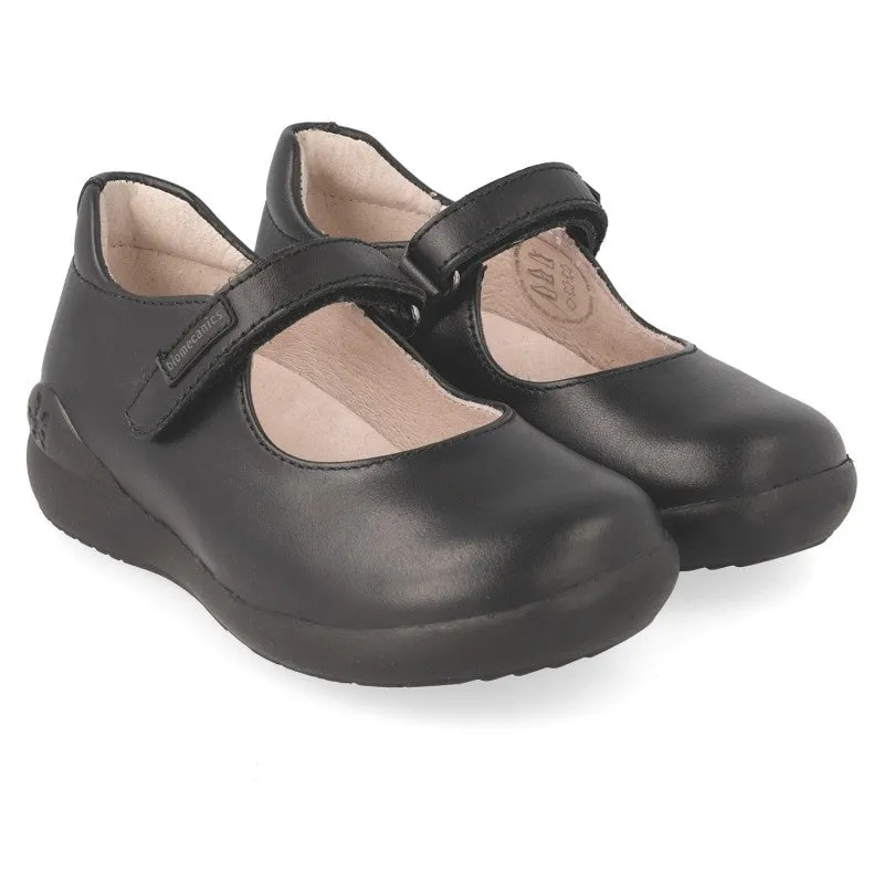 Girls black Mary Jane with velcro strap (181120-A)
