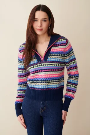 Grace 1/2 Zip Fairisle Sweater
