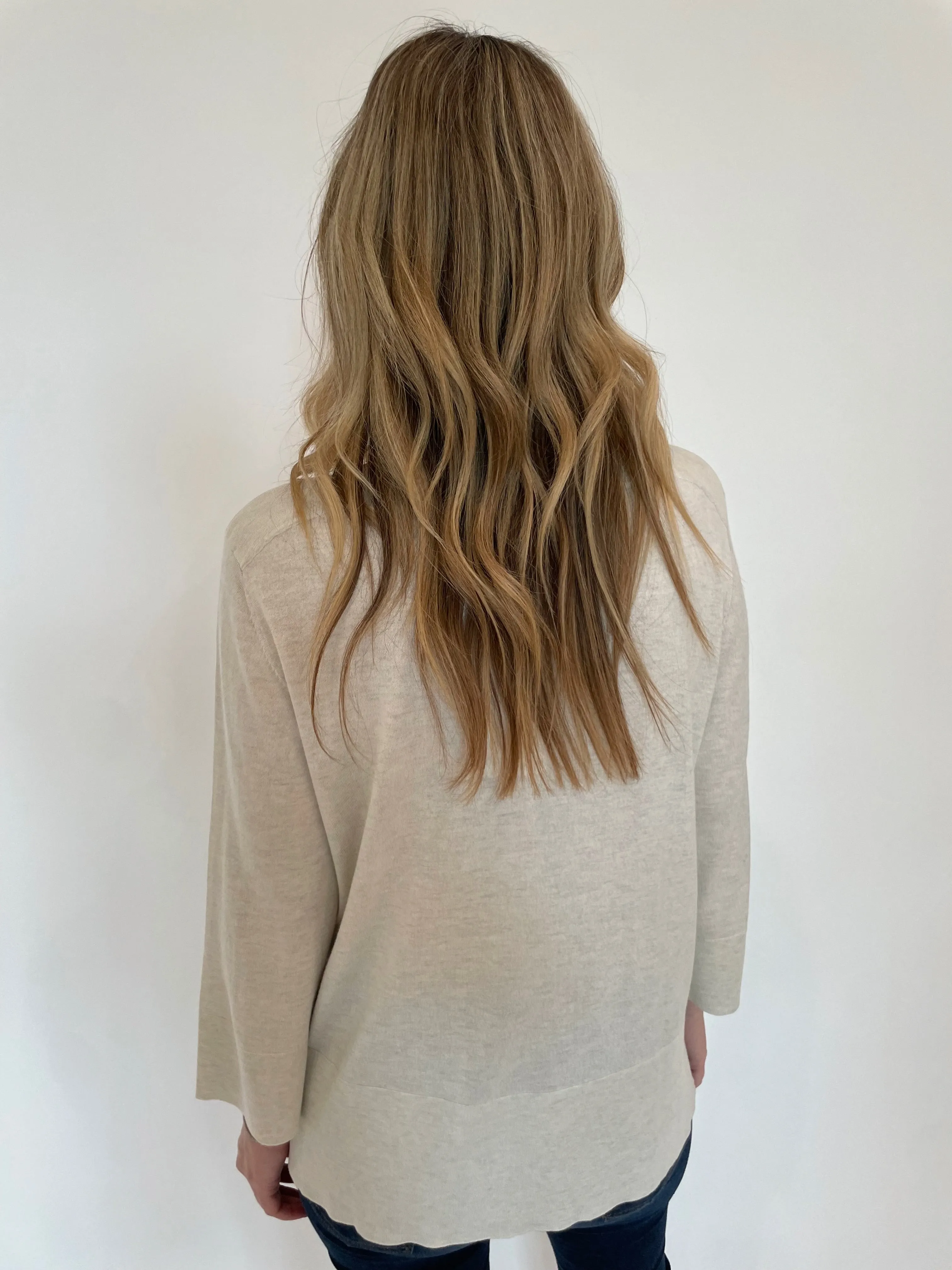 Hi Low Boatneck Sweater - Whisper