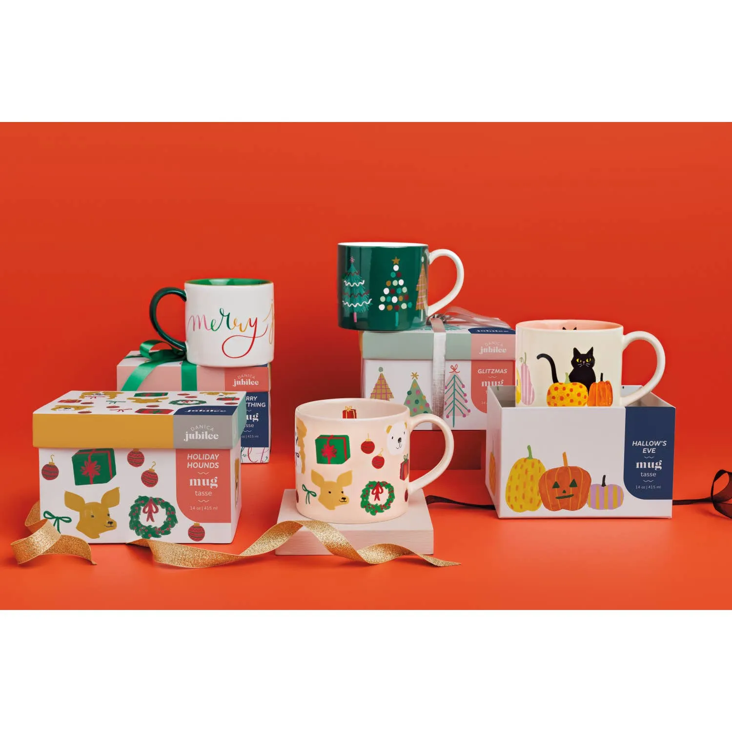Holiday Hounds Christmas Mug in a Box