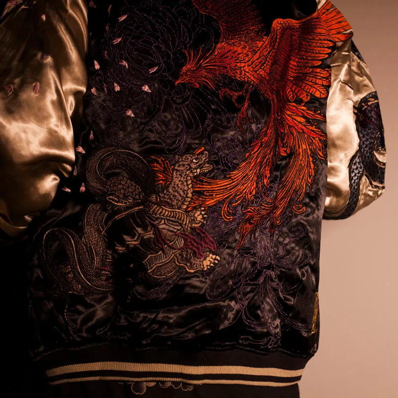 Hyper premium fire phoenix & tiger sukajan jacket