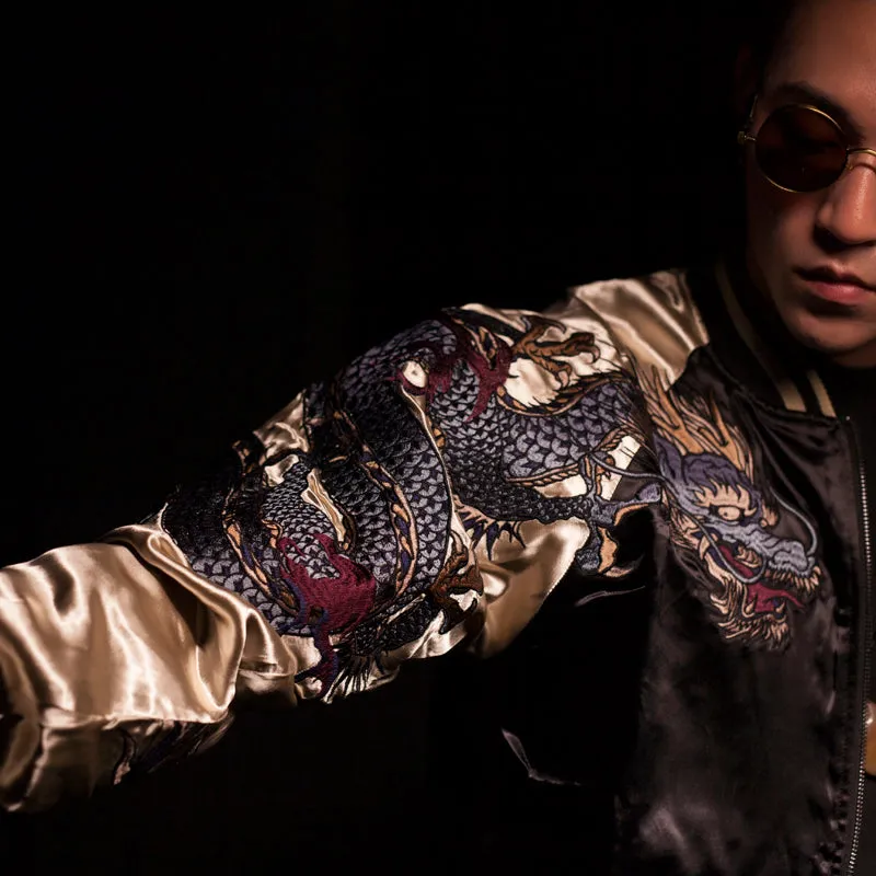 Hyper premium fire phoenix & tiger sukajan jacket