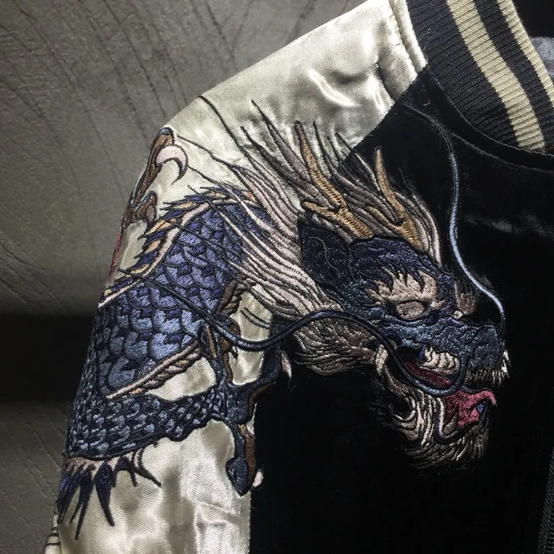 Hyper premium fire phoenix & tiger sukajan jacket