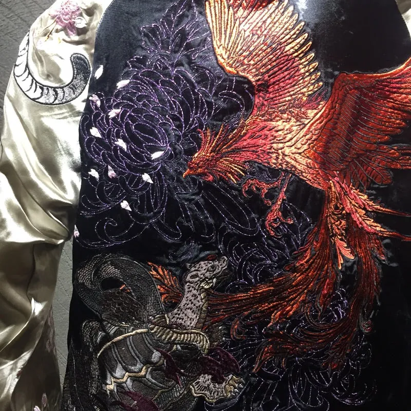 Hyper premium fire phoenix & tiger sukajan jacket
