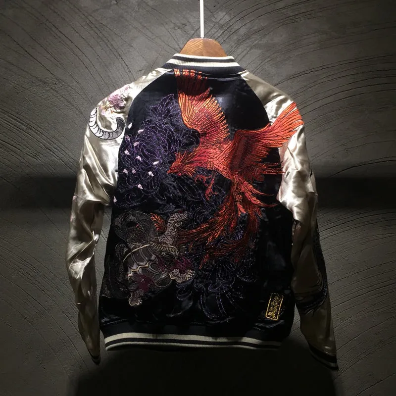 Hyper premium fire phoenix & tiger sukajan jacket