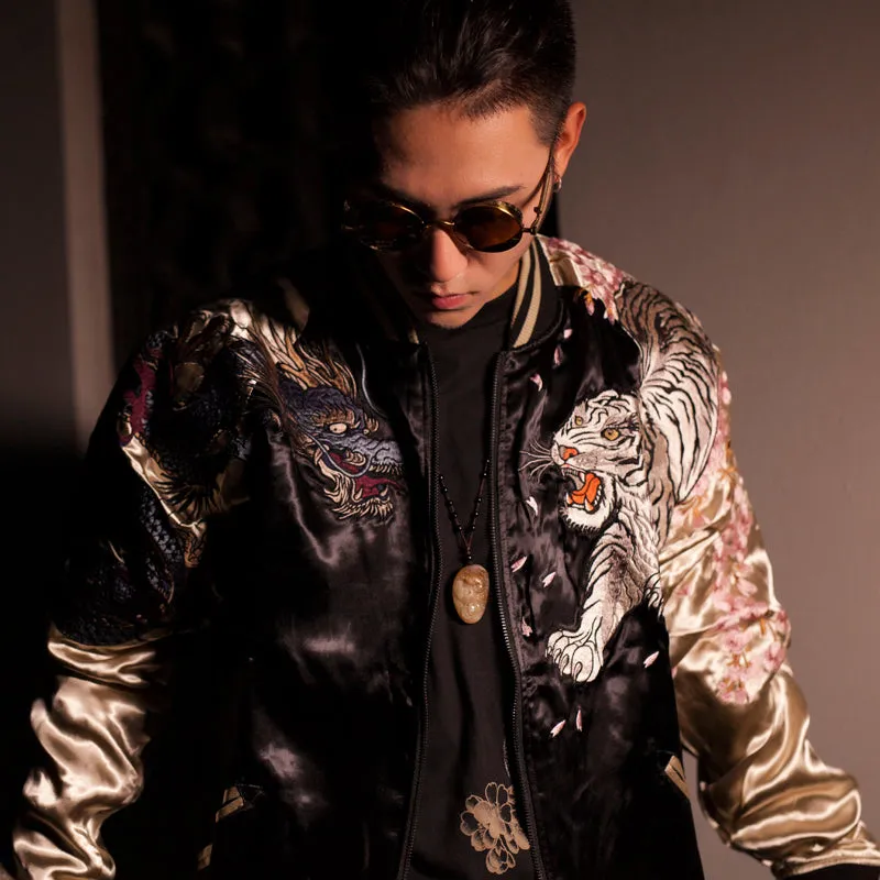 Hyper premium fire phoenix & tiger sukajan jacket