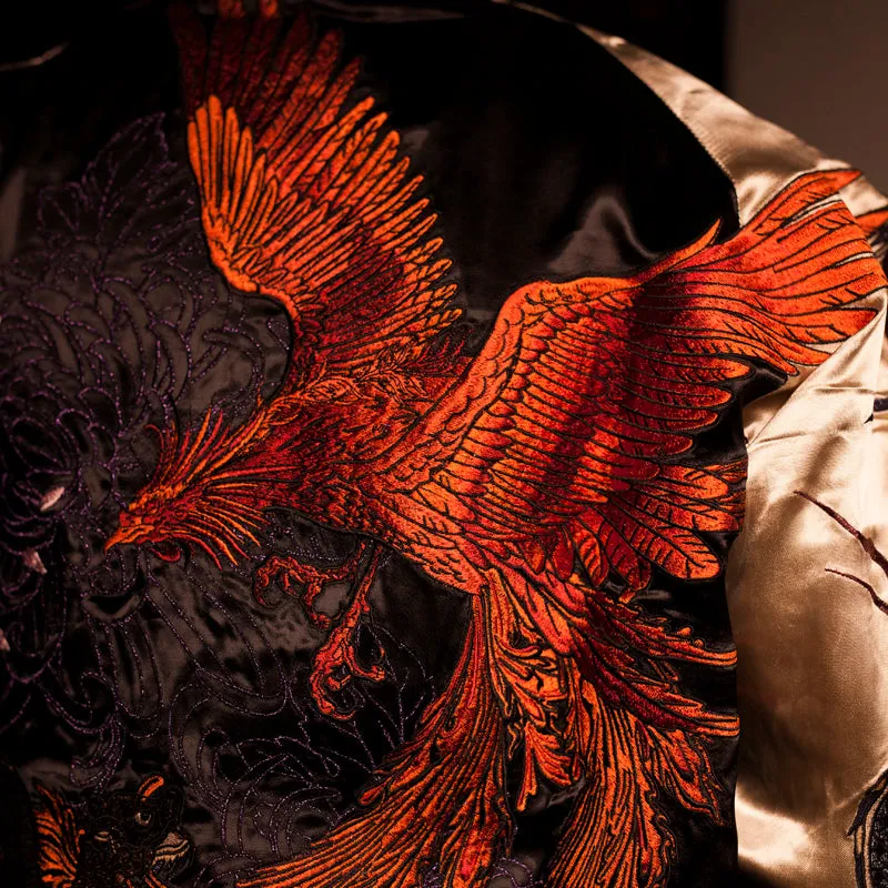 Hyper premium fire phoenix & tiger sukajan jacket
