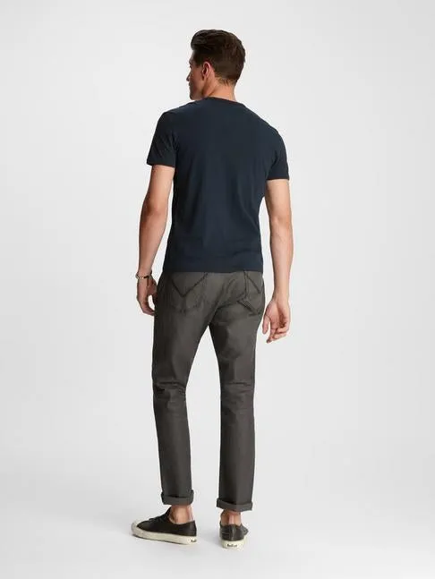 John Varvatos S/S Eyelet Placket Tee - Indigo