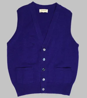 Lambswool Sleeveless Cardigan Purple