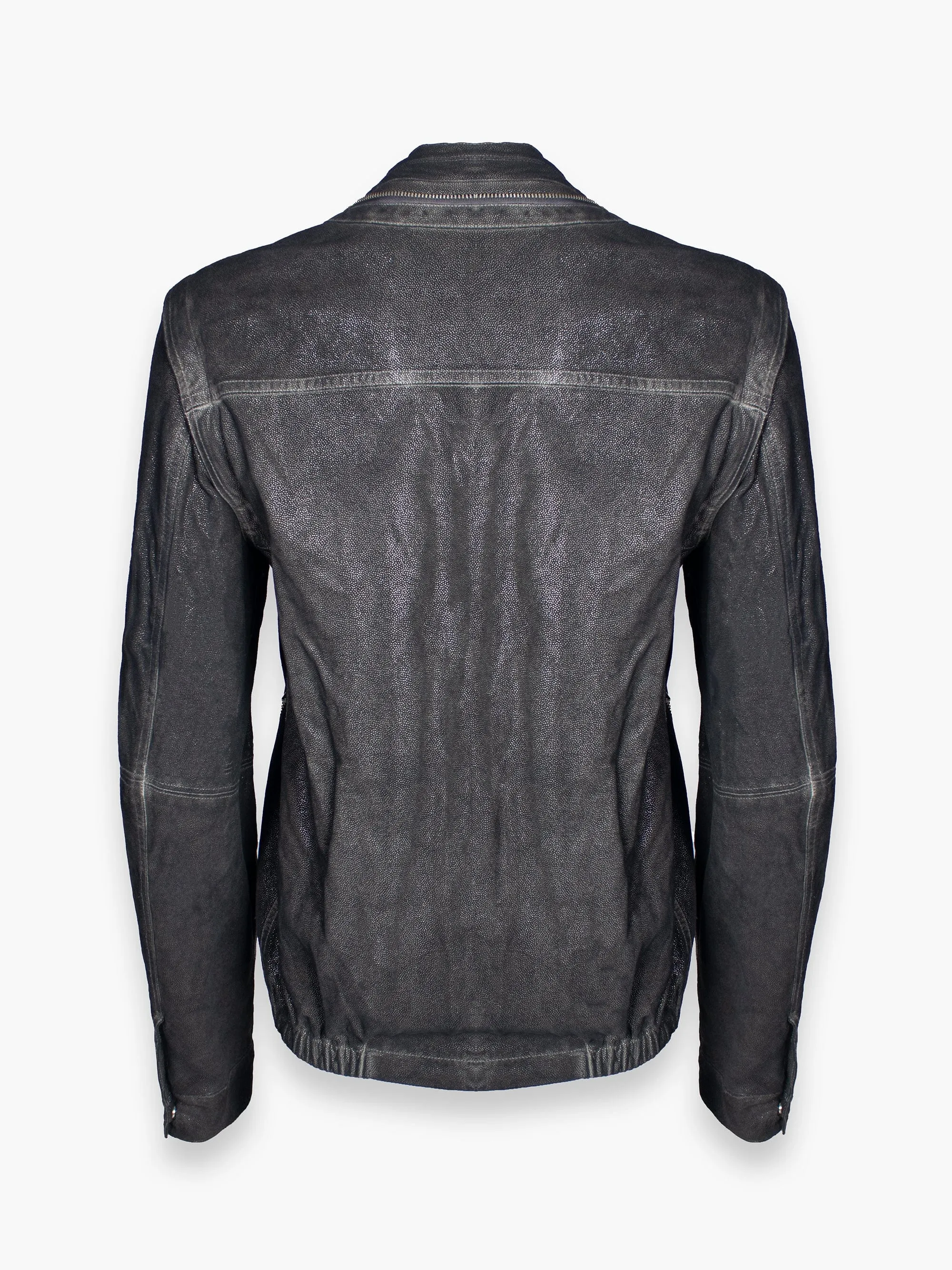 Leather Jacket with Adjustable Sleeves