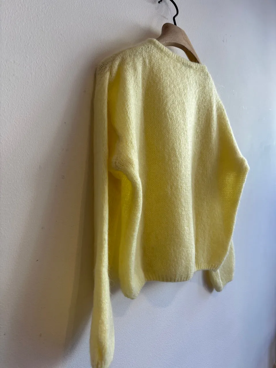 Lemon Long Sleeve Mohair Cardigan