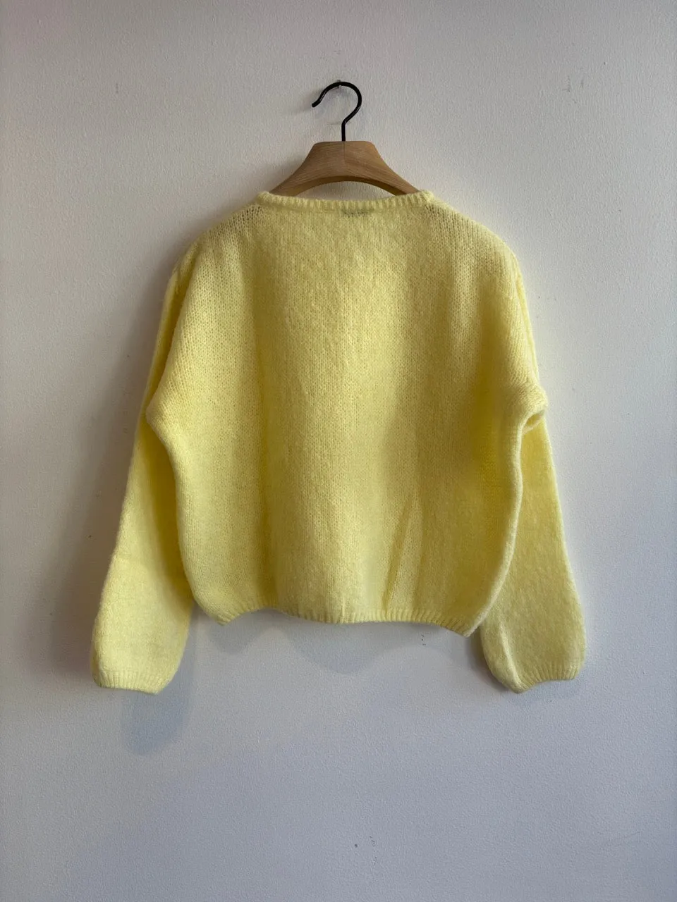 Lemon Long Sleeve Mohair Cardigan