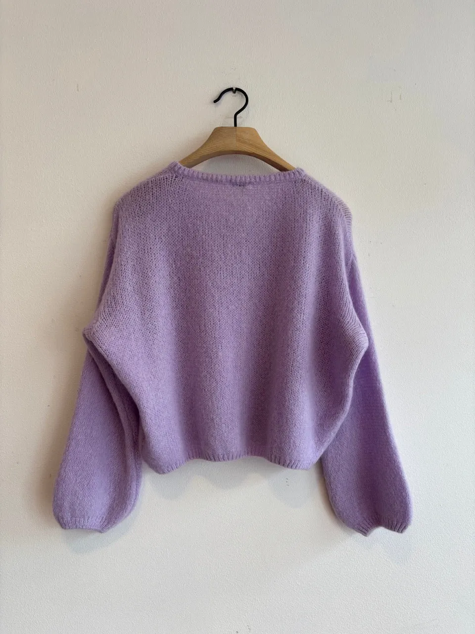 Lilac Long Sleeve Mohair Cardigan