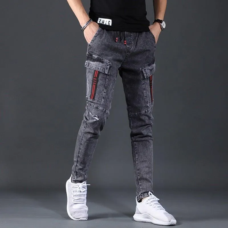 Men's Designer Cargo Slim Fit Stretchy Pants