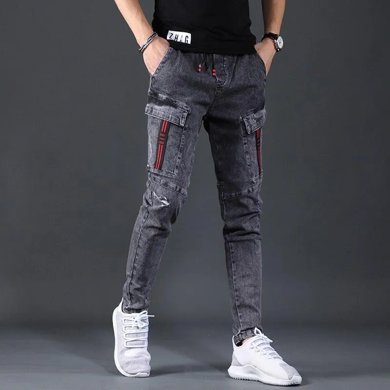 Men's Designer Cargo Slim Fit Stretchy Pants
