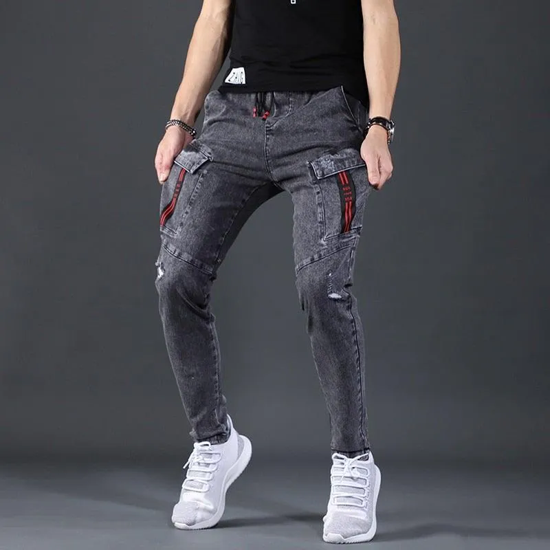 Men's Designer Cargo Slim Fit Stretchy Pants