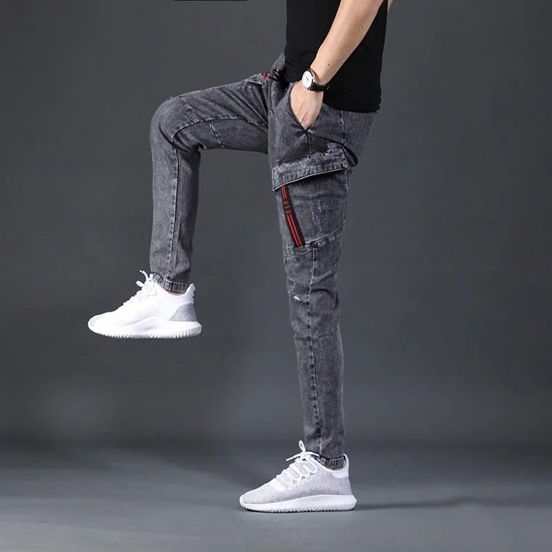 Men's Designer Cargo Slim Fit Stretchy Pants